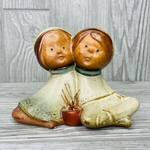 Mid Century UCTCI Japan Pottery Speckled Stoneware Figurine statue decoration